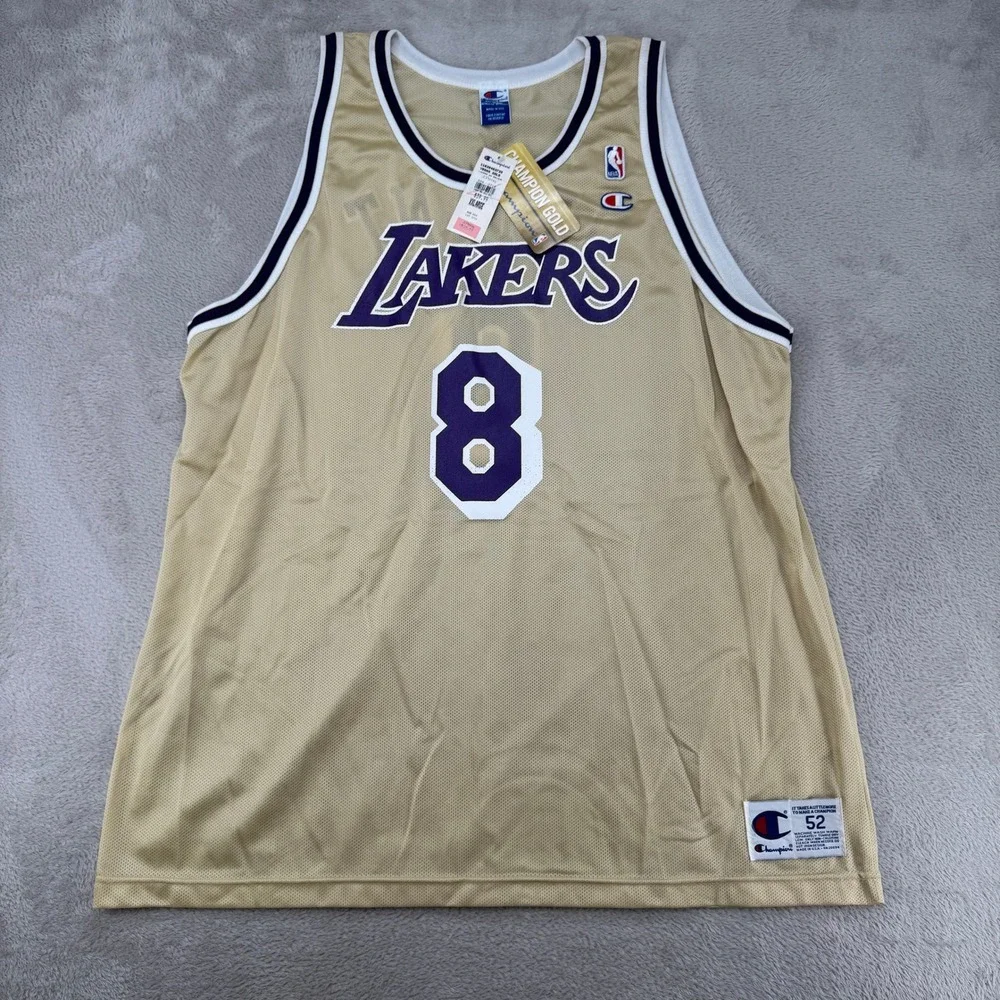 Vintage NWT Champion Gold Mens Kobe Bryant Lakers Jersey XXL Gold RARE